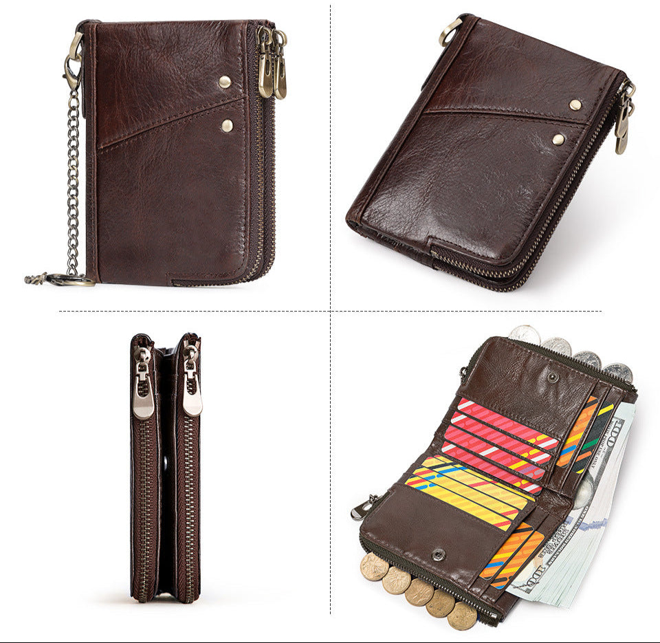 Monza 815 Hakiki Deri Fermuarlı Erkek Cüzdanı