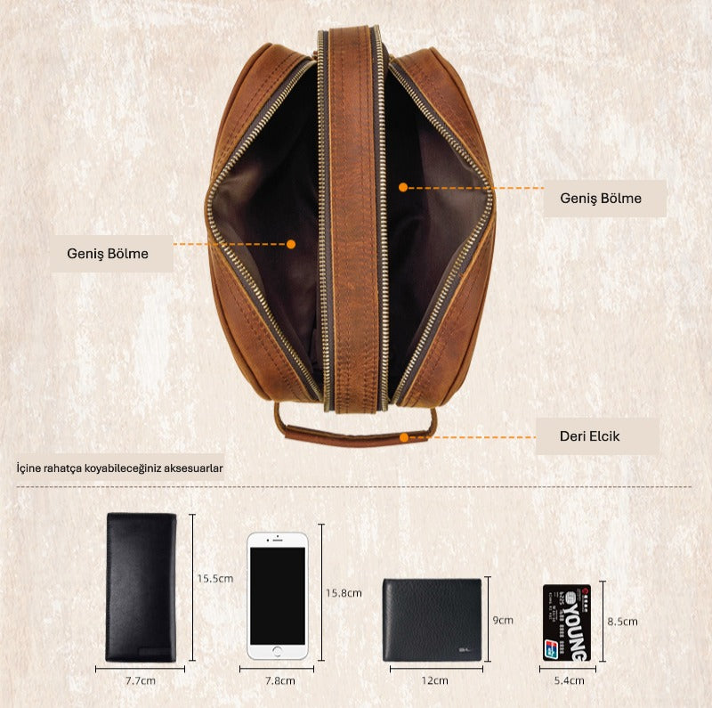 Monza 603 Hakiki Deri El Çantası