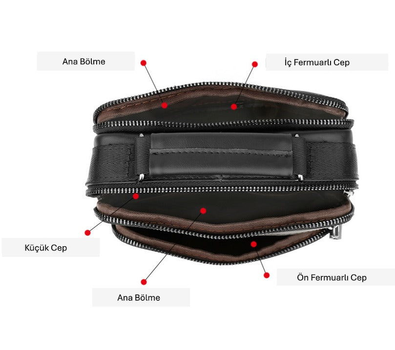 Monza 411 Hakiki Deri Erkek Omuz Çantası