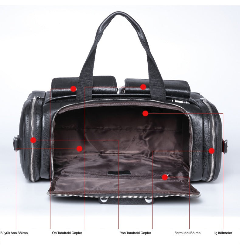 Monza 702 Hakiki Deri Seyahat Çantası