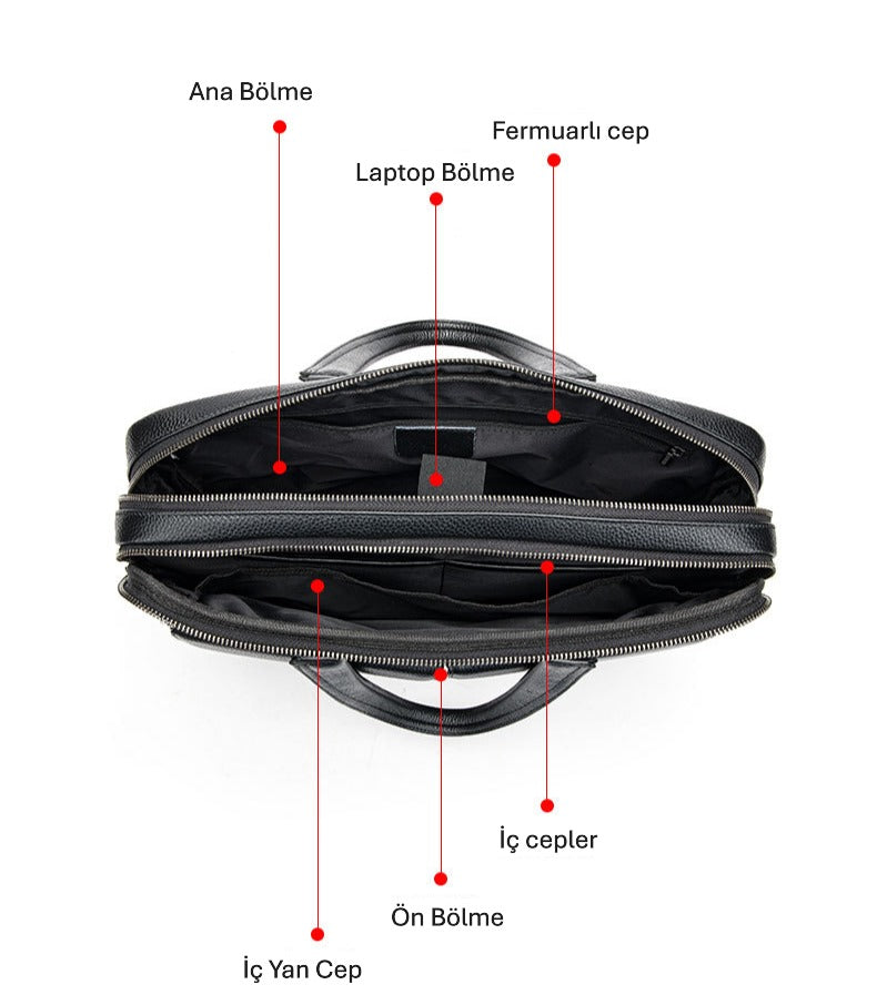 Monza 018 Erkek Hakiki Deri Evrak Çantası