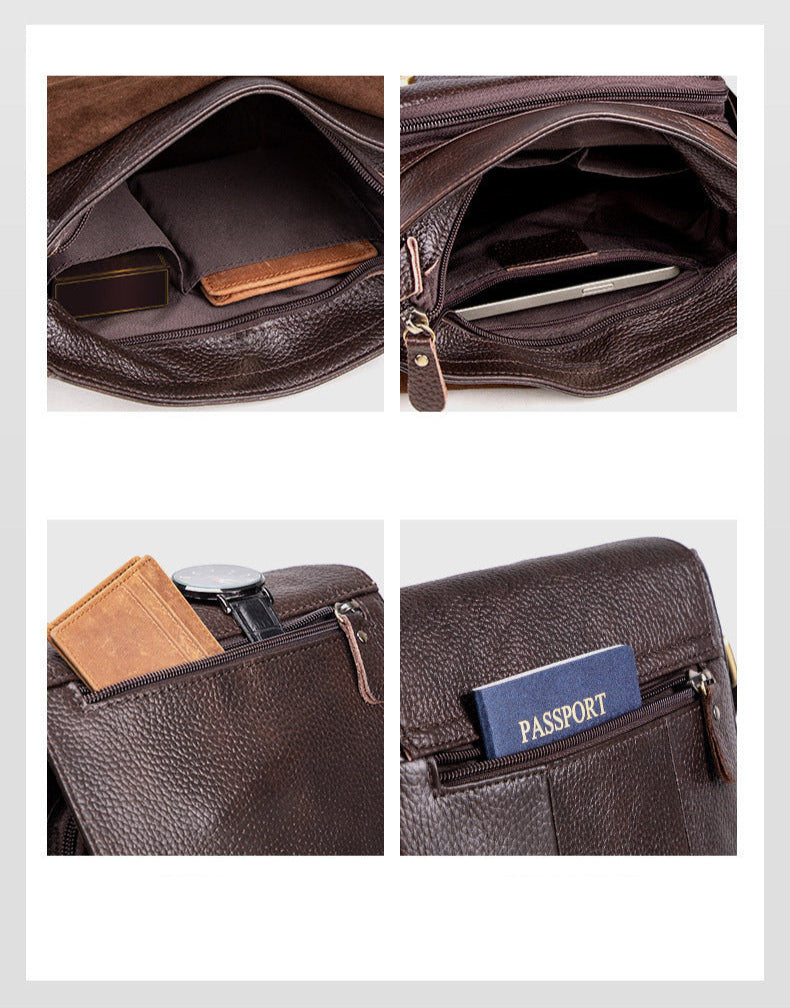 Monza 402 Hakiki Deri Erkek Omuz Çantası